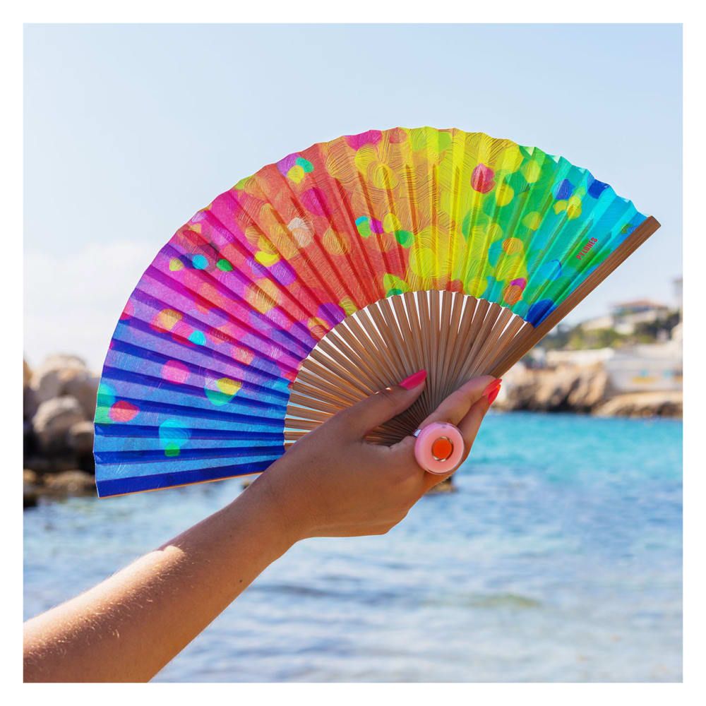 Eventail en papier et bambou multicolore bambou 23 x 2,8 x 1,2 cm - Maisons du Monde