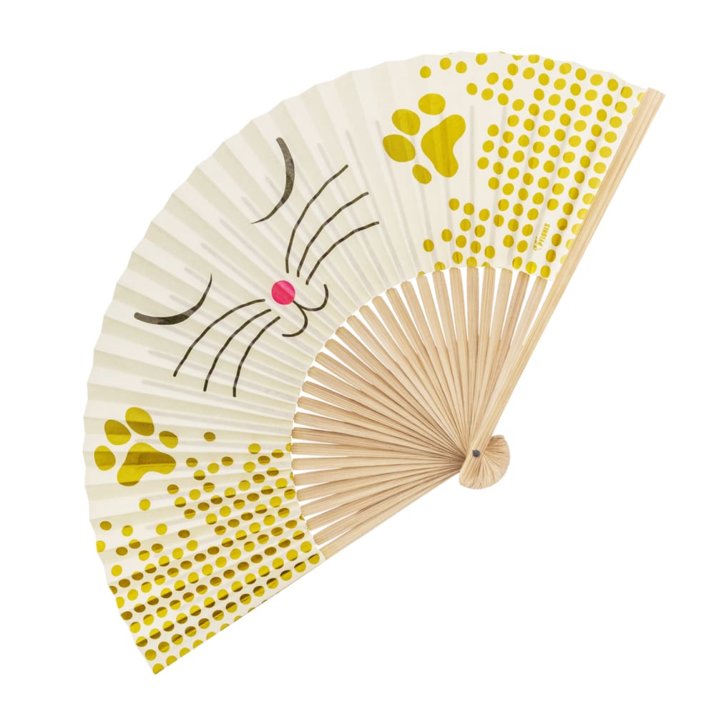 Eventail en papier et bambou blanc bambou 23 x 2,8 x 1,2 cm Eventail en papier et bambou blanc bambou 23 x 2,8 x 1,2 cm
