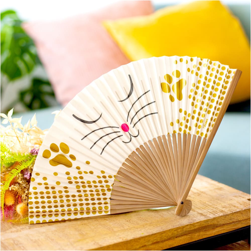 Eventail en papier et bambou blanc bambou 23 x 2,8 x 1,2 cm - Maisons du Monde