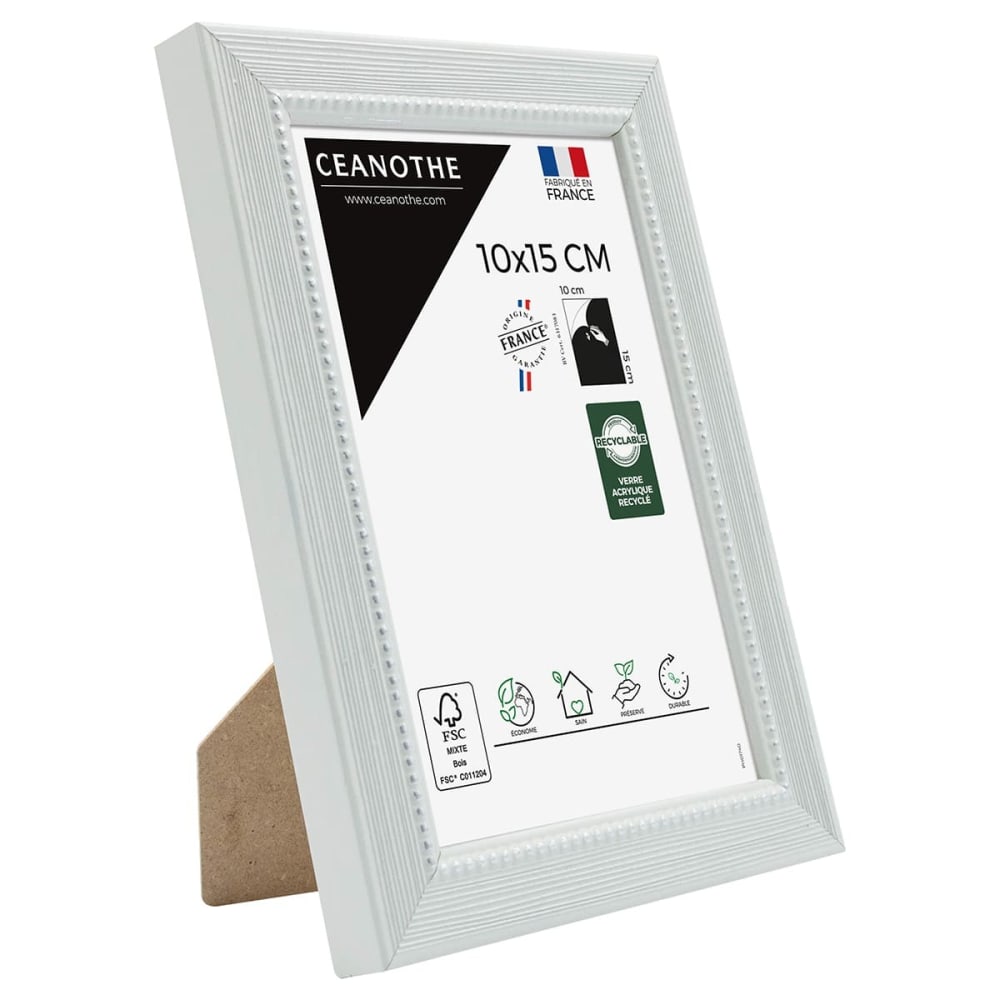 Cadre photo gris clair 10x15 cm bois massif fsc — vue 4