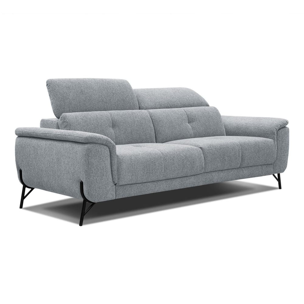 Canapé droit 3 places XXL tissu gris clair