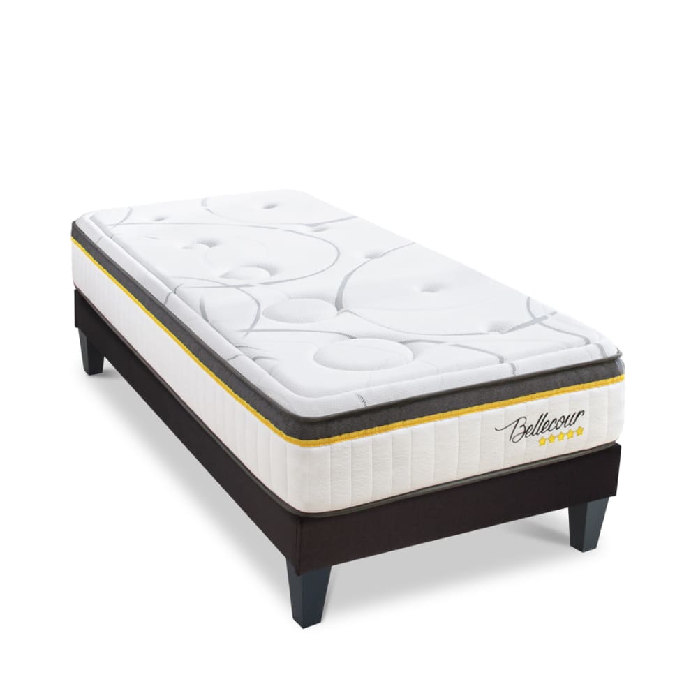 Ensemble matelas ressorts mémoire sommier bois 90x190 Ensemble matelas ressorts mémoire sommier bois 90x190