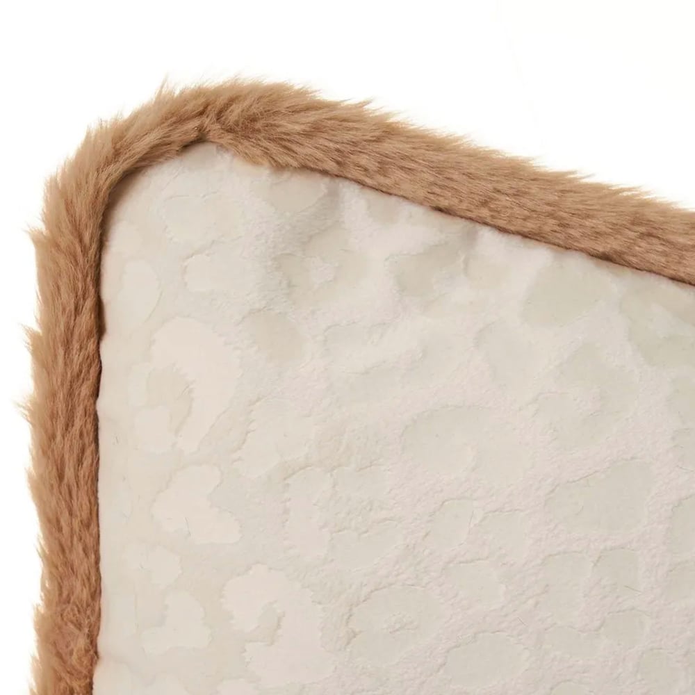 Coussin rectangulaire tissu beige et marron - Maisons du Monde