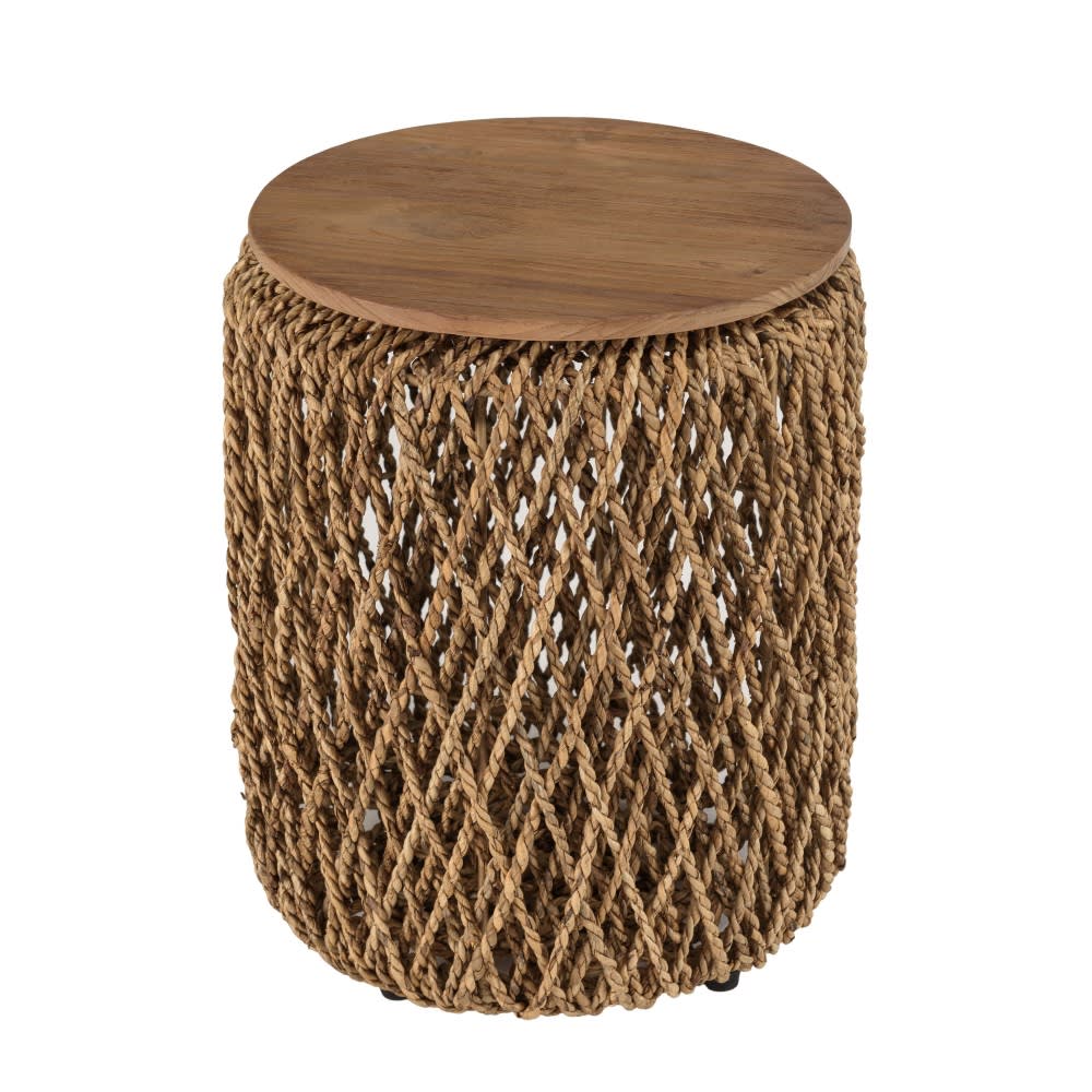 Mesa auxiliar redonda de fibra de cocotero d38