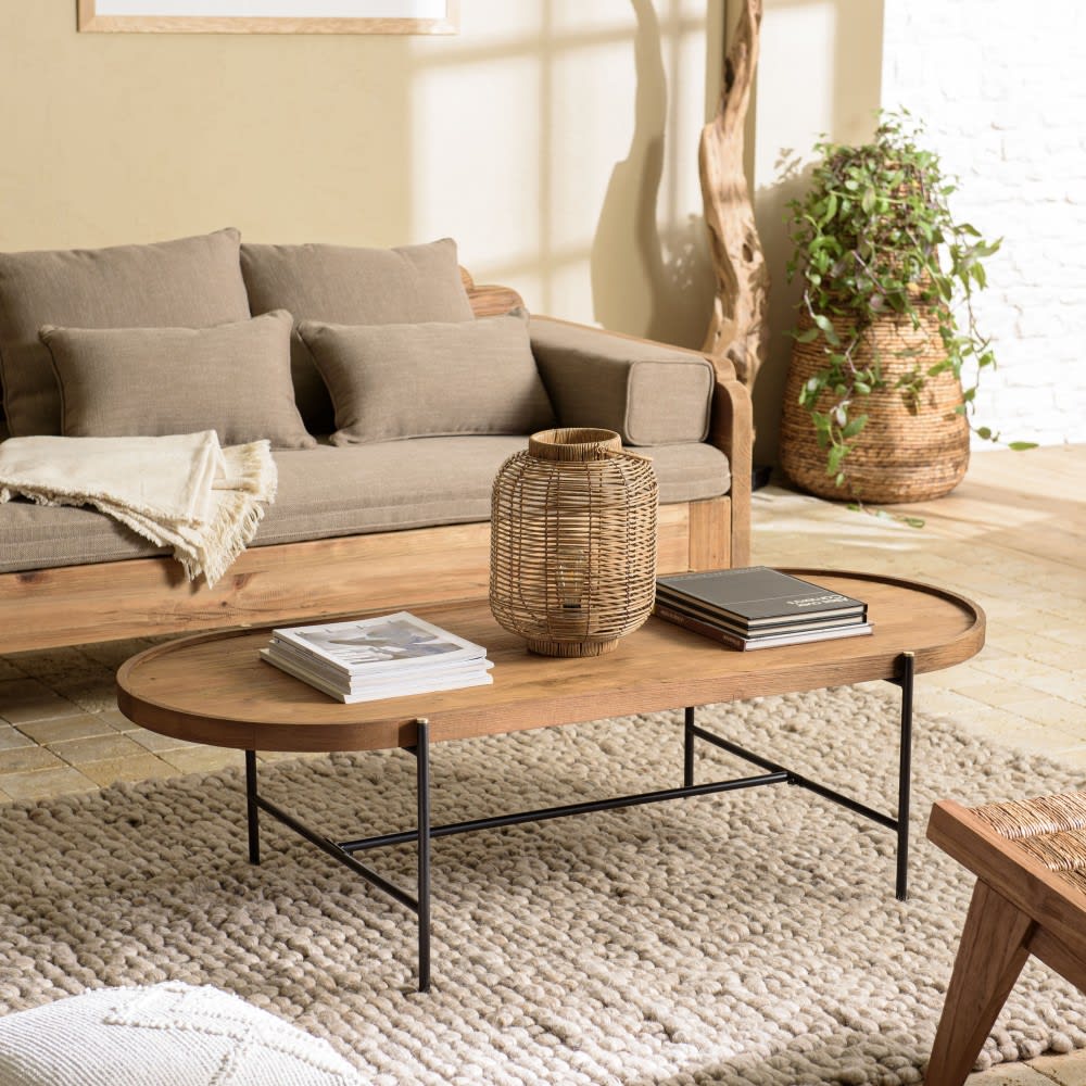 Ovale Tischplatte aus recyceltem Teakholz L140 - Maisons Du Monde