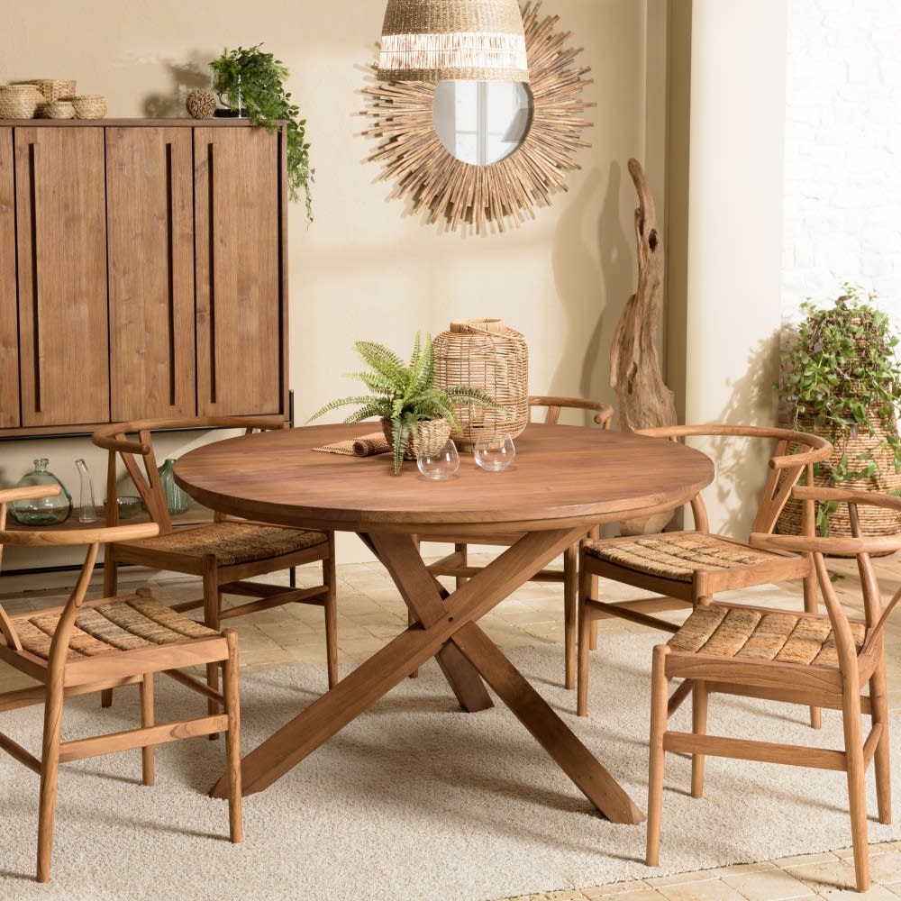 Runder Esstisch aus recyceltem Teakholz D130 - Maisons Du Monde
