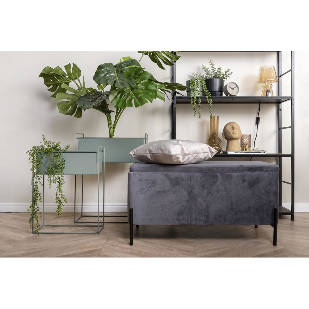 Pot à fleurs fer vert 51x24x65cm