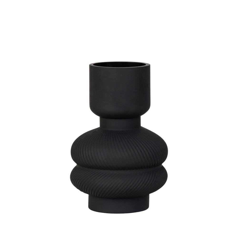 Vase en verre H22cm - Noir