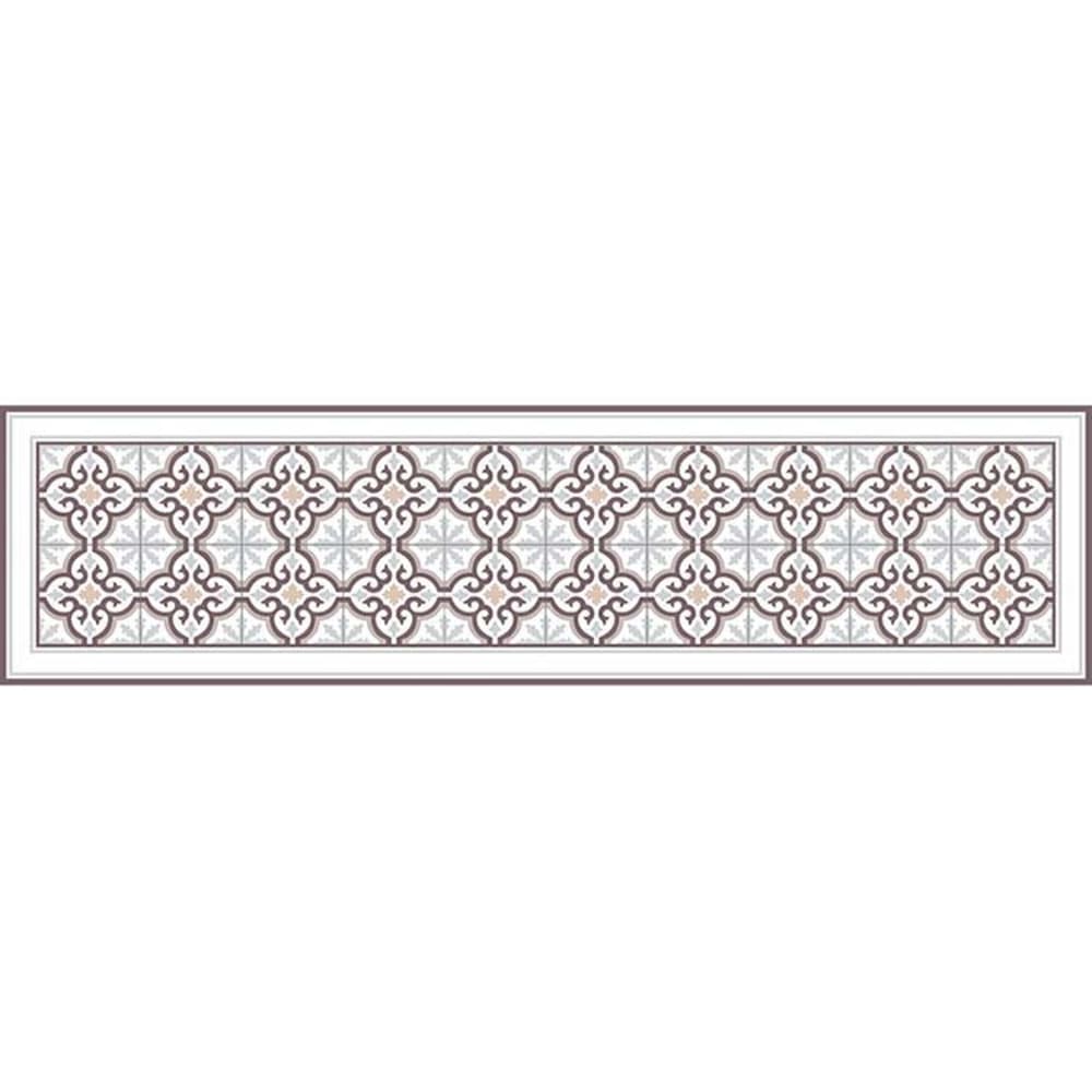 Pinted Vinylteppich mit Lissabon-Fliesen, grau 250x64cm - Pvc - Polyvinlychlorid