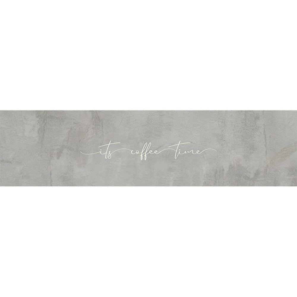 Pinted Vinylteppich coffee time 250x64cm Grau Pvc - Polyvinlychlorid