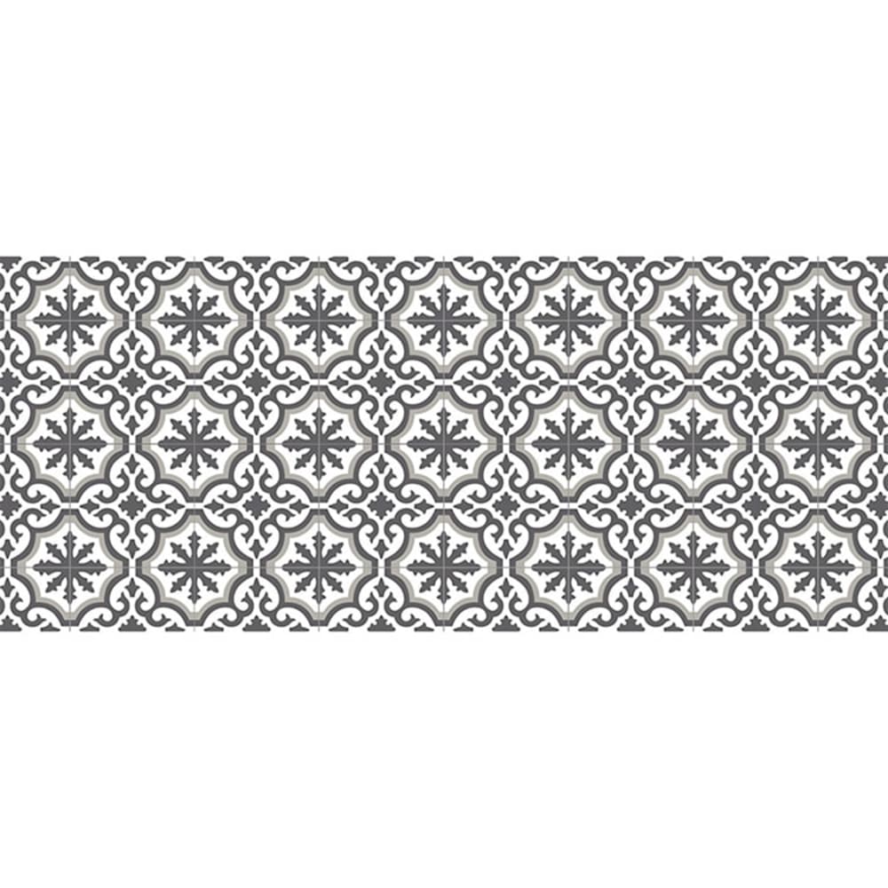 Pinted Vinylteppich mit Lissabon-Fliesen, grau 175x74cm - Pvc - Polyvinlychlorid