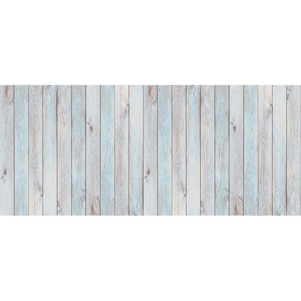 Pinted Vinylteppich mit grauen organischen Motiven 150x65cm Blau Pvc - Polyvinlychlorid