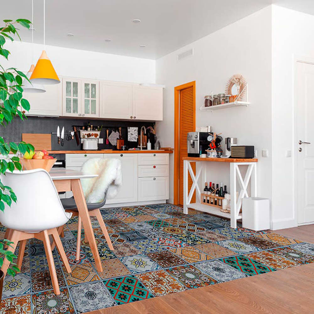 Alfombra vinílica baldosas colores 196x130cm - Maisons du Monde