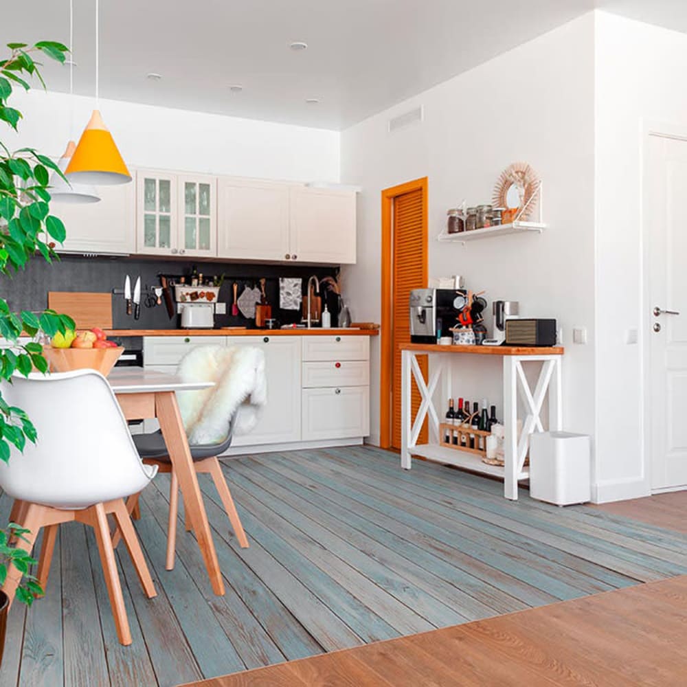 Vinylteppich mit grauen organischen Motiven 295x195cm - Maisons