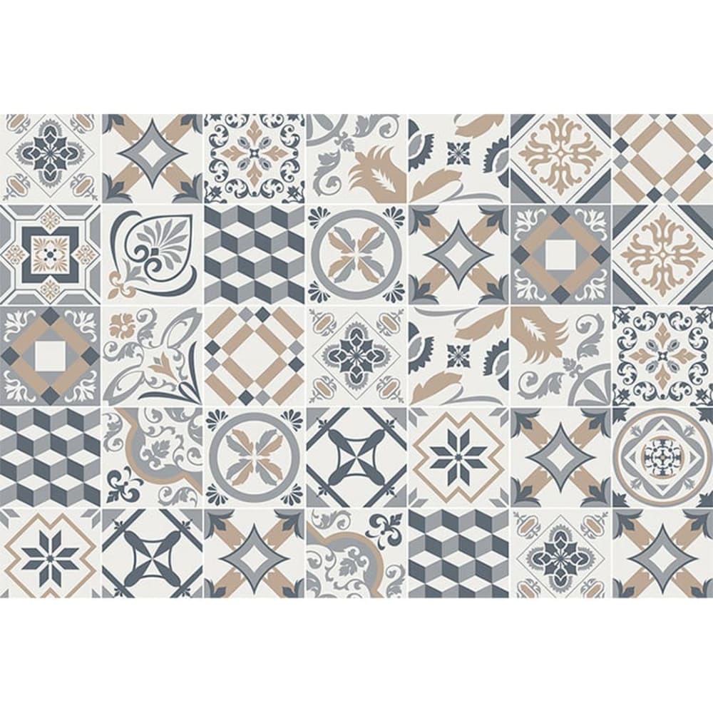 Alfombra vinílica baldosas marrones 143x97cm