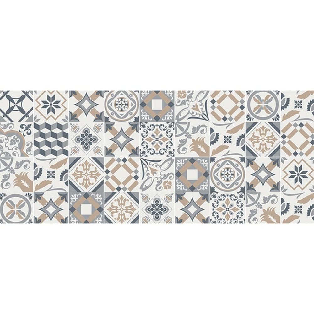 Pinted Vinylteppich mit grafischen Motiven, braun 175x74cm - Pvc - Polyvinlychlorid
