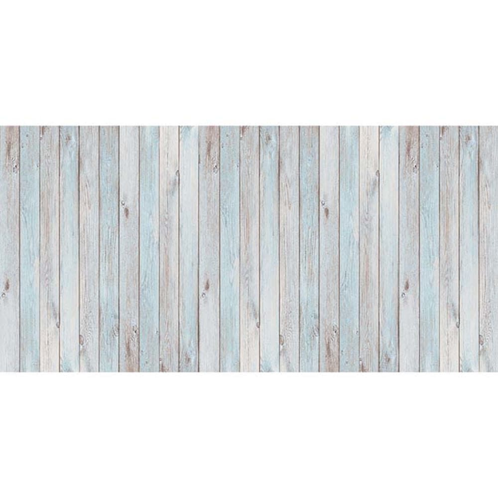Pinted Vinylteppich mit grauen organischen Motiven 97x48cm Blau Pvc - Polyvinlychlorid