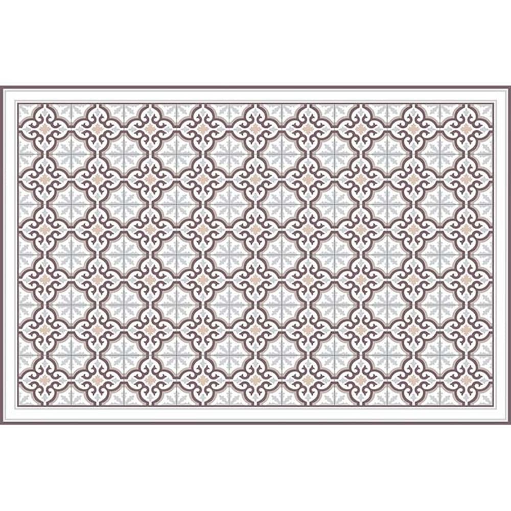 Pinted Vinylteppich mit Lissabon-Fliesen, grau 196x130cm - Pvc - Polyvinlychlorid