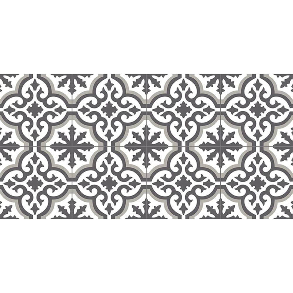 Pinted Vinylteppich mit Lissabon-Fliesen, grau 97x48cm - Pvc - Polyvinlychlorid