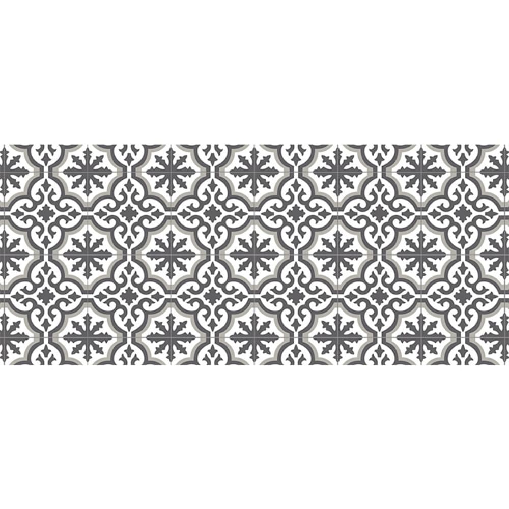 Pinted Vinylteppich mit Lissabon-Fliesen, grau 150x65cm - Pvc - Polyvinlychlorid
