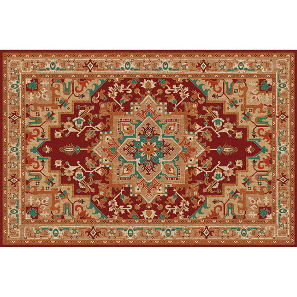 Alfombra vinílica imitación Persa roja 196x130cm