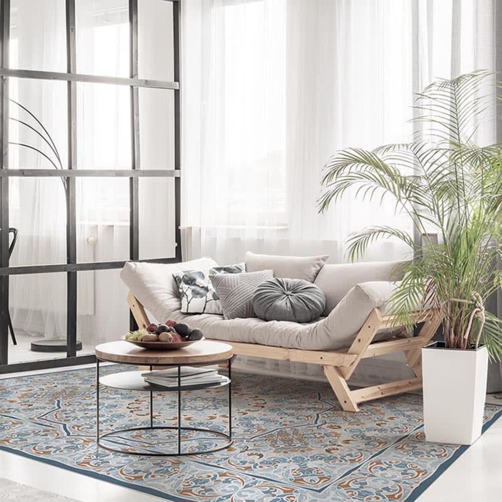 Alfombra vinílica imitación Persa gris 196x130cm - Maisons du Monde