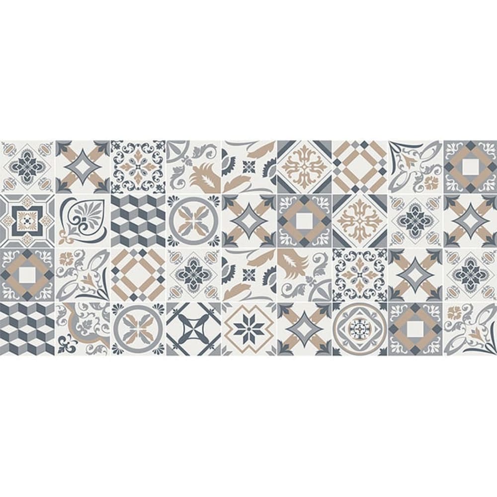 Alfombra vinílica baldosas marrones 150x65cm