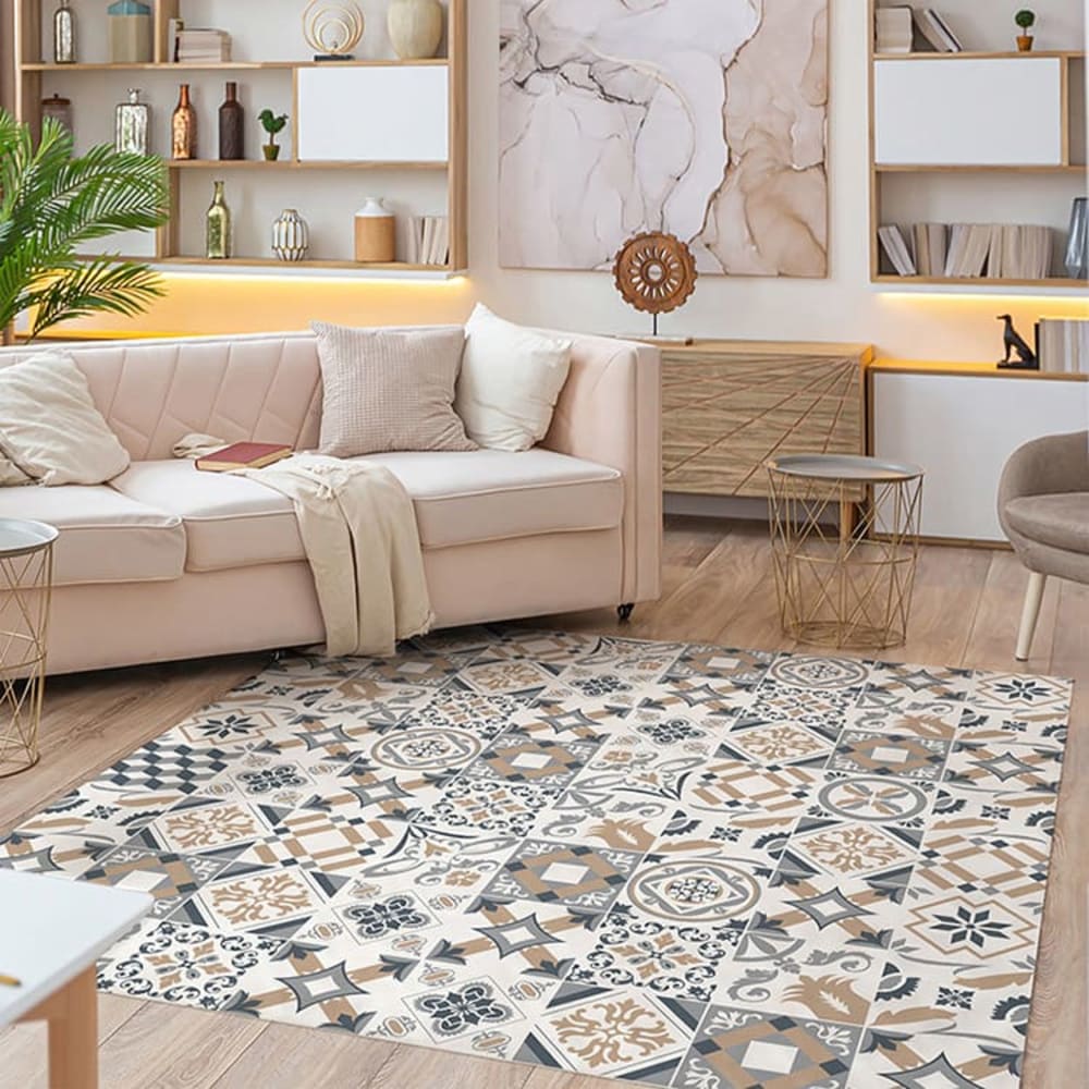 Alfombra vinílica baldosas marrones 250x64cm - Maisons du Monde