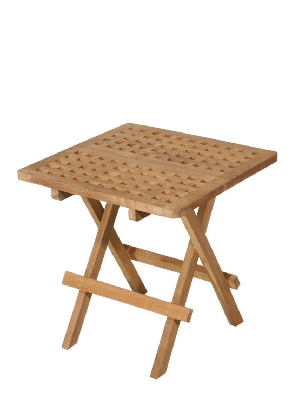 Mesa de centro plegable cuadrada de jardín de madera de teca