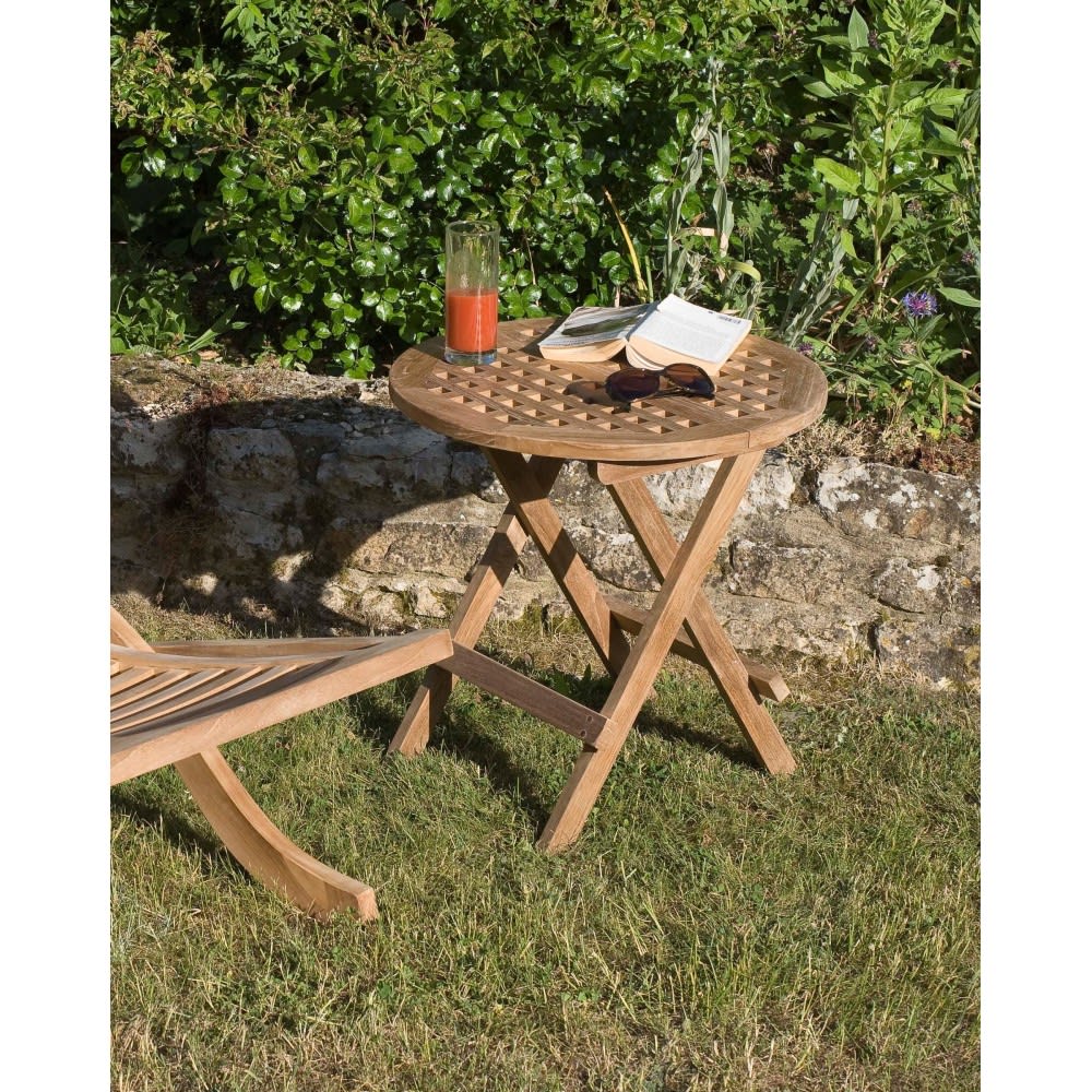 Table basse pliante de jardin en bois teck