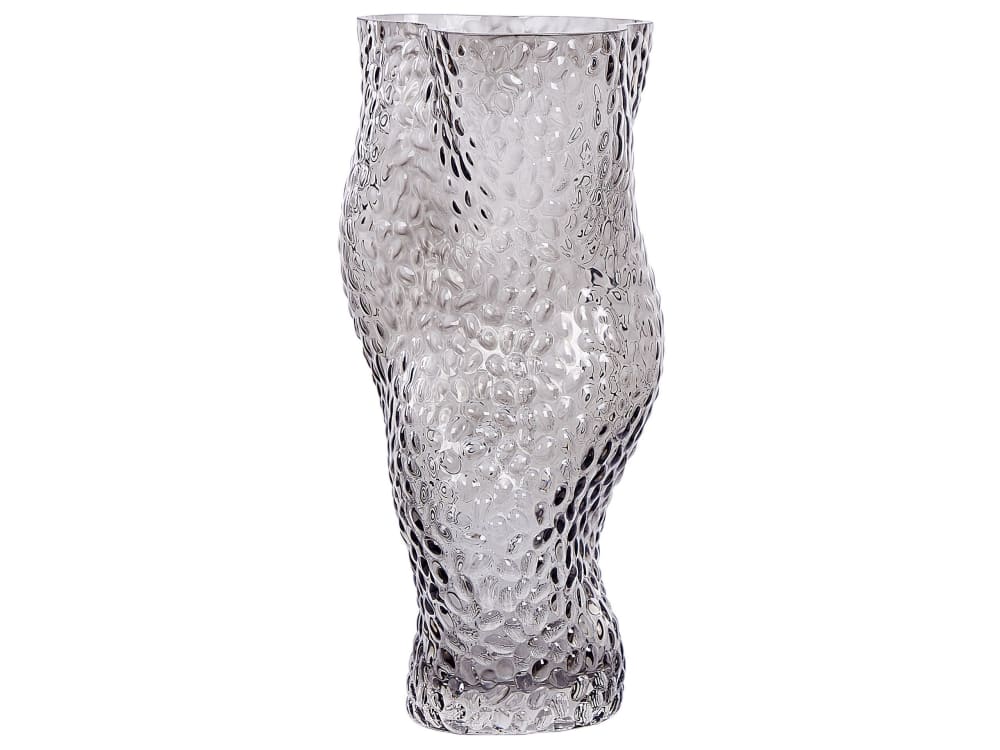 Beliani Blumenvase aus Glas 31cm, grau style vintage - Glas