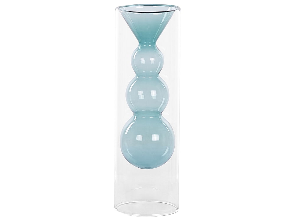 Beliani Blumenvase aus Glas 27cm, transparent style vintage - Glas