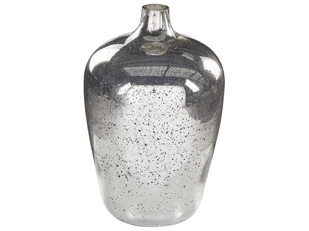 Vase à fleurs verre 40 cm argenté