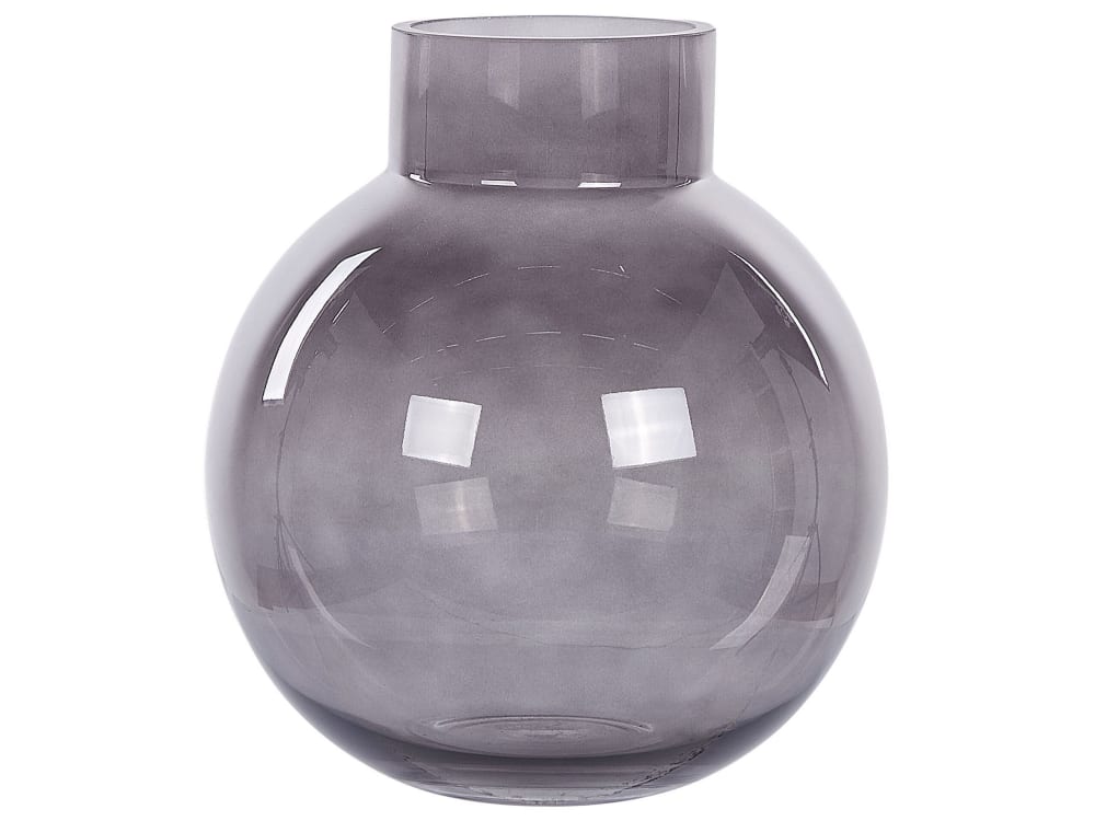 Blumenvase Aus Glas 22Cm, Grau