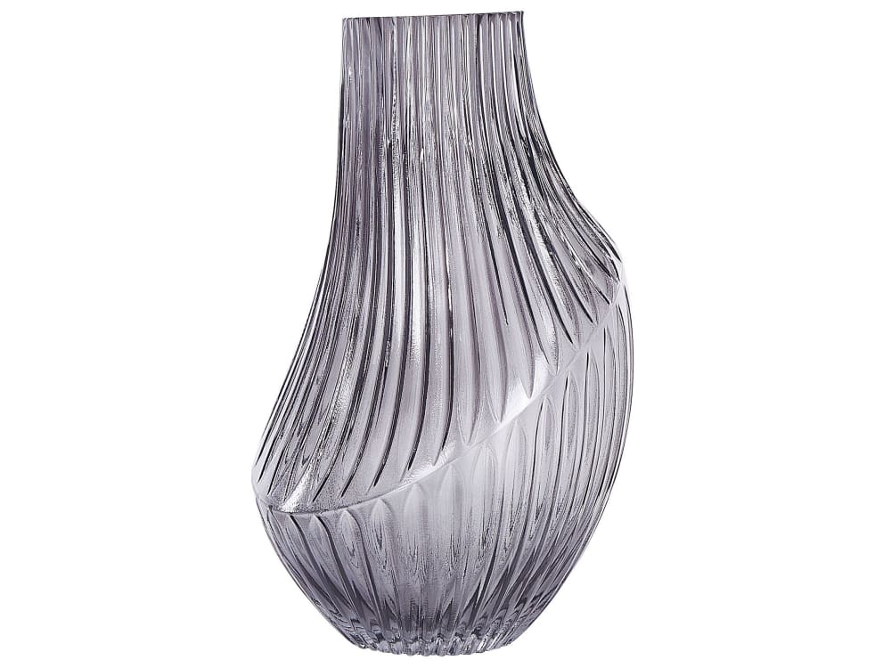 Vase à fleurs 36 cm verre gris