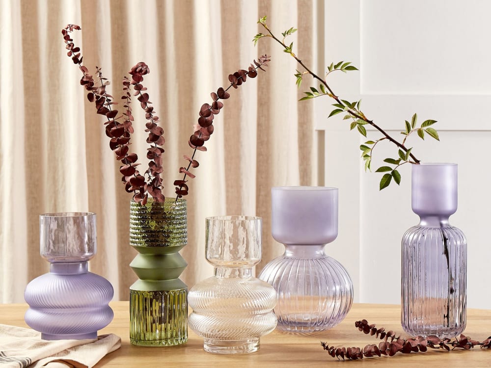 Blumenvase aus Glas 24cm, violett - Maisons Du Monde
