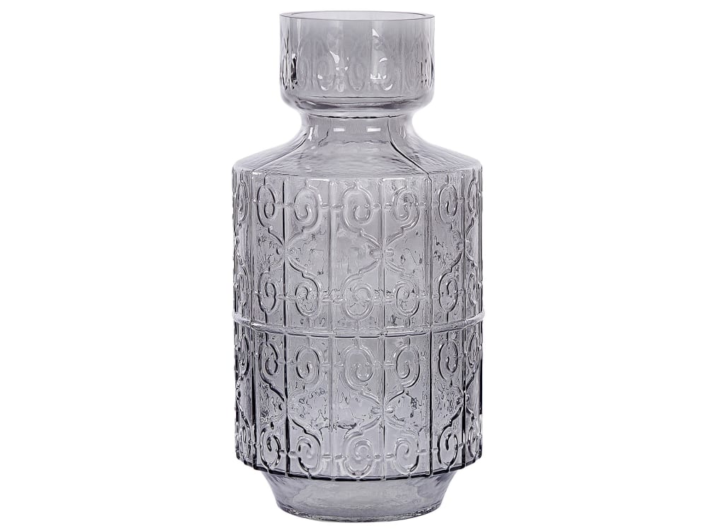 Vase à fleurs verre 33 cm gris