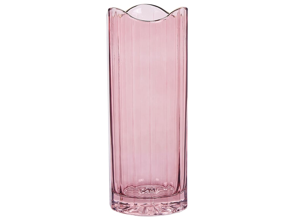 Beliani Blumenvase aus Glas 30cm, rosa style modern - Glas