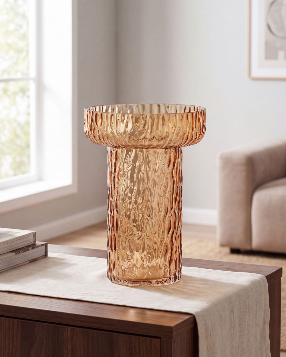Blumenvase aus Glas 20cm, orange - Maisons Du Monde