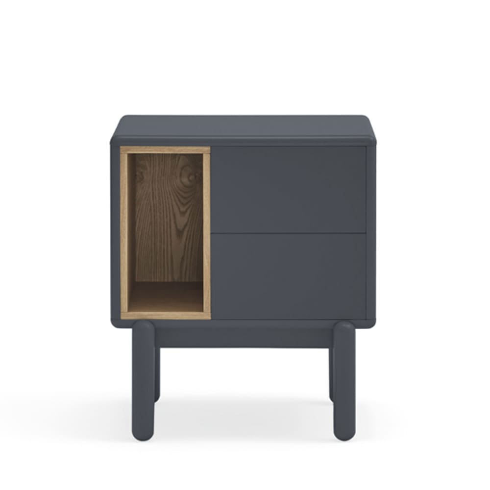 Table de chevet en bois - Gris anthracite