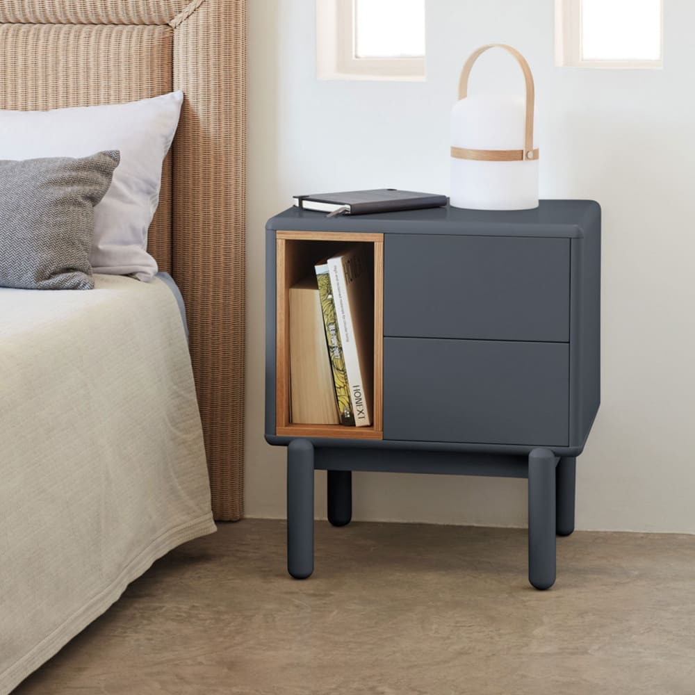 Table de chevet en bois - gris anthracite - Maisons du Monde