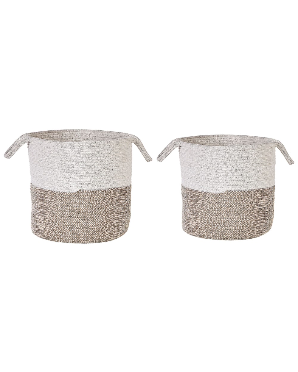 Beliani Set aus 2 Baumwollkörben Weiß und Beige style landhaus Beige Baumwolle