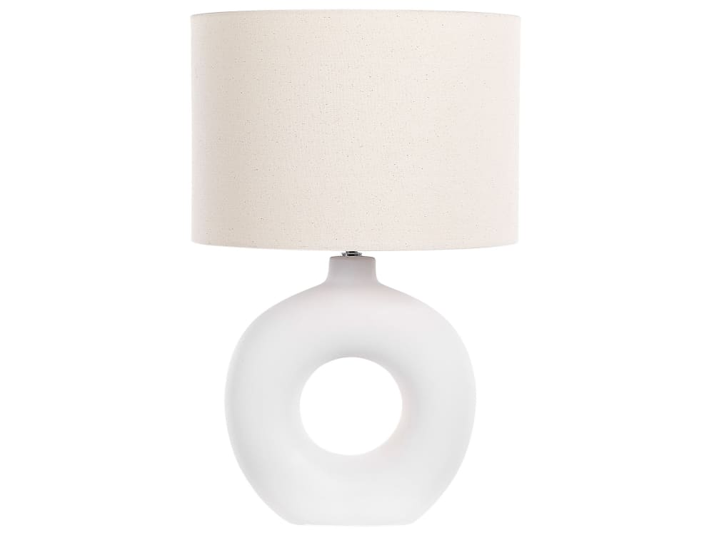 Beliani Tischleuchte aus Keramik 58cm, weiß style classic chic - Keramik