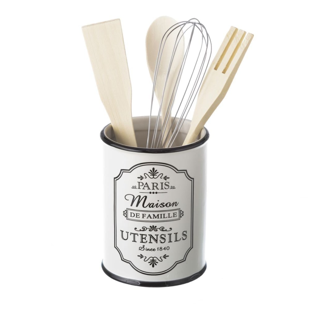 Porte Ustensiles de Cuisine Céramique Blanche Paris