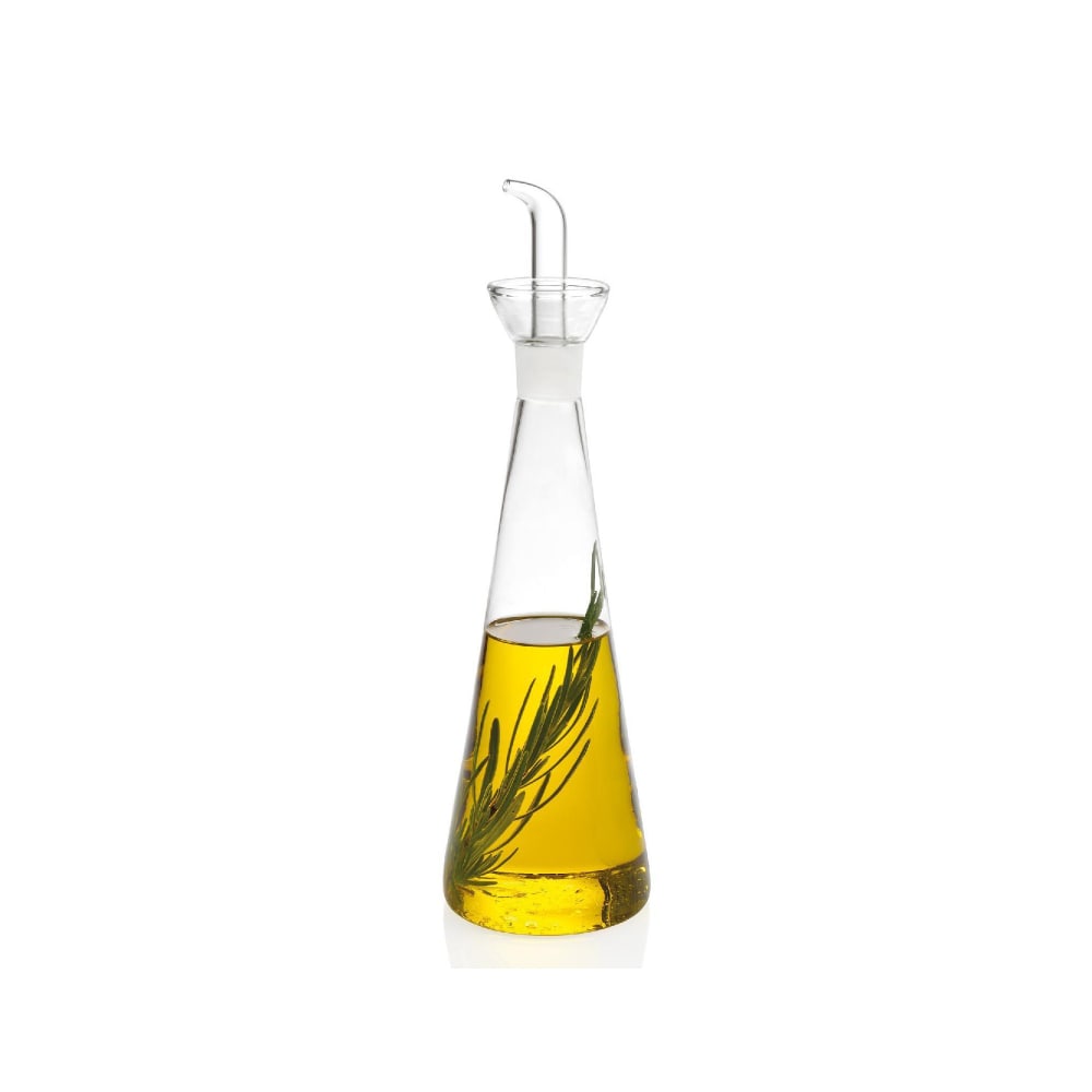 Huilier ou vinaigrier conique en verre transparent avec bec verseur 50