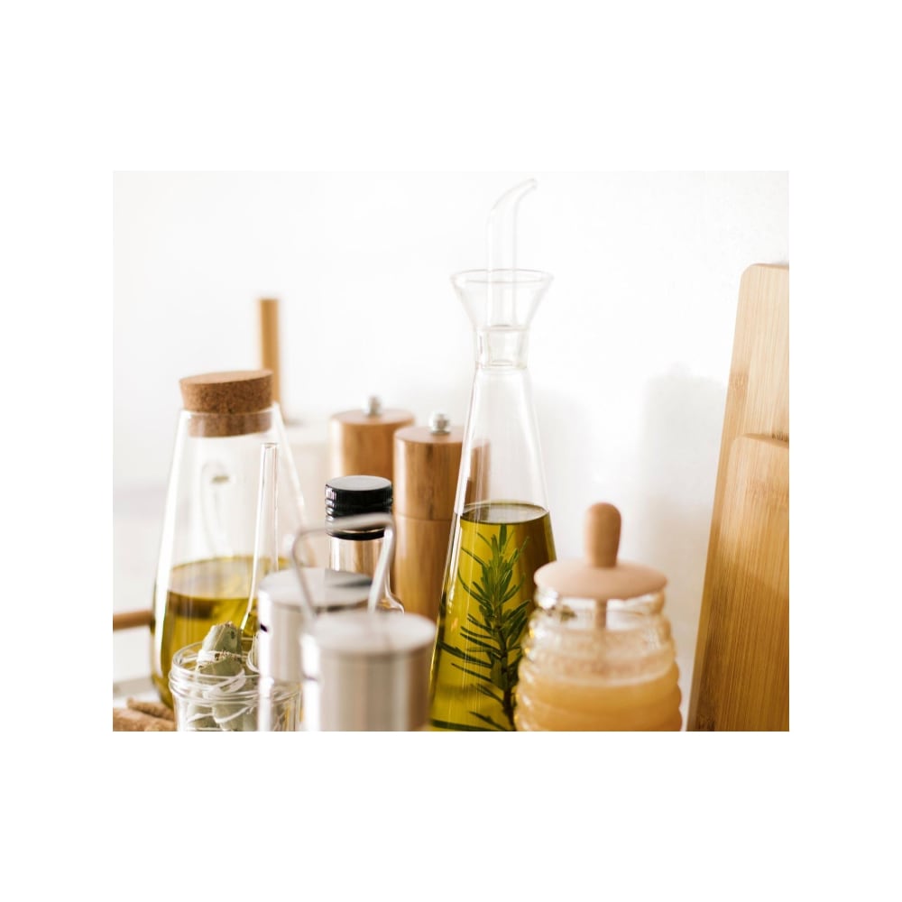 Huilier ou vinaigrier conique en verre transparent avec bec verseur 50 - Maisons du Monde