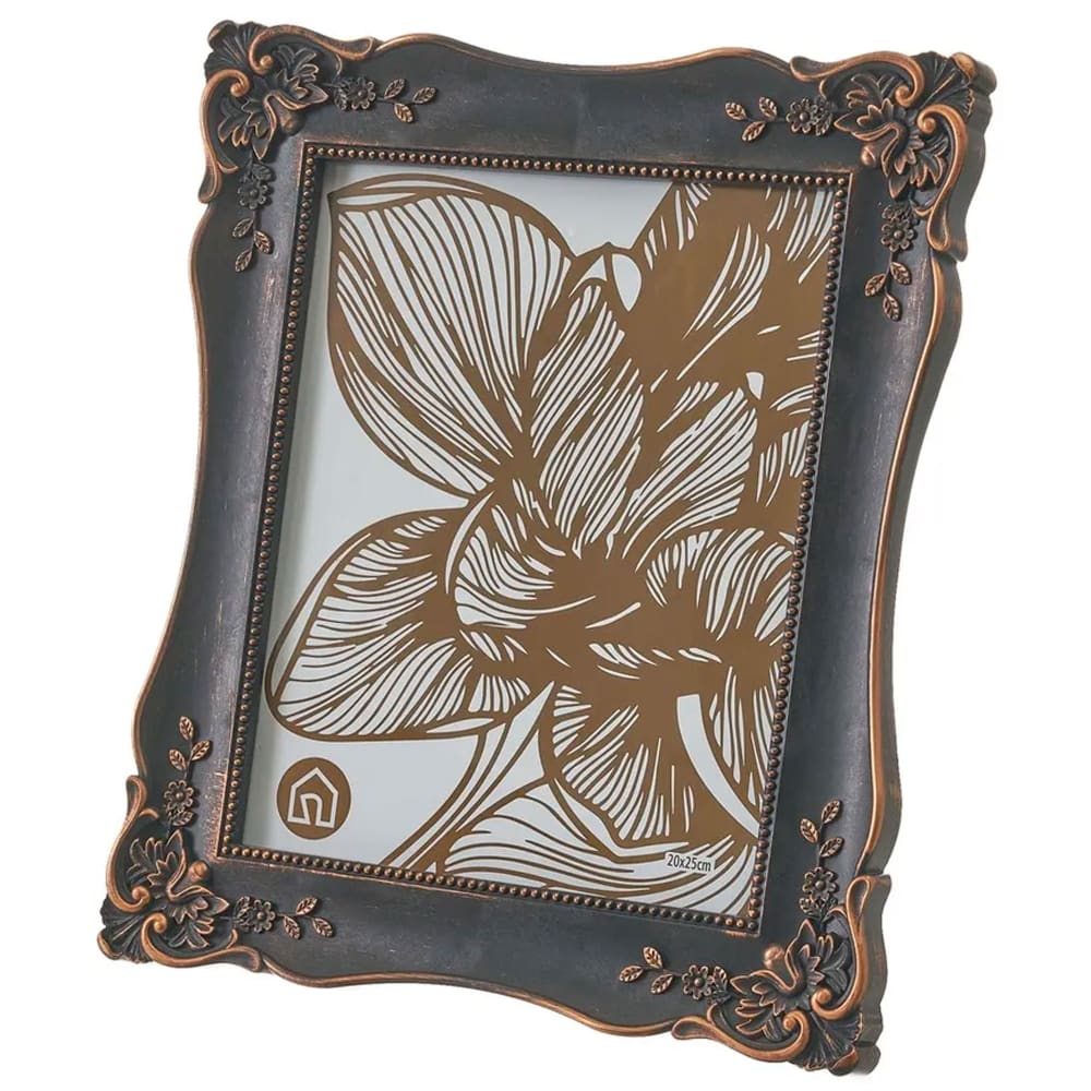 Cadre photo classique en polypropylène noir et bronze 20x25cm