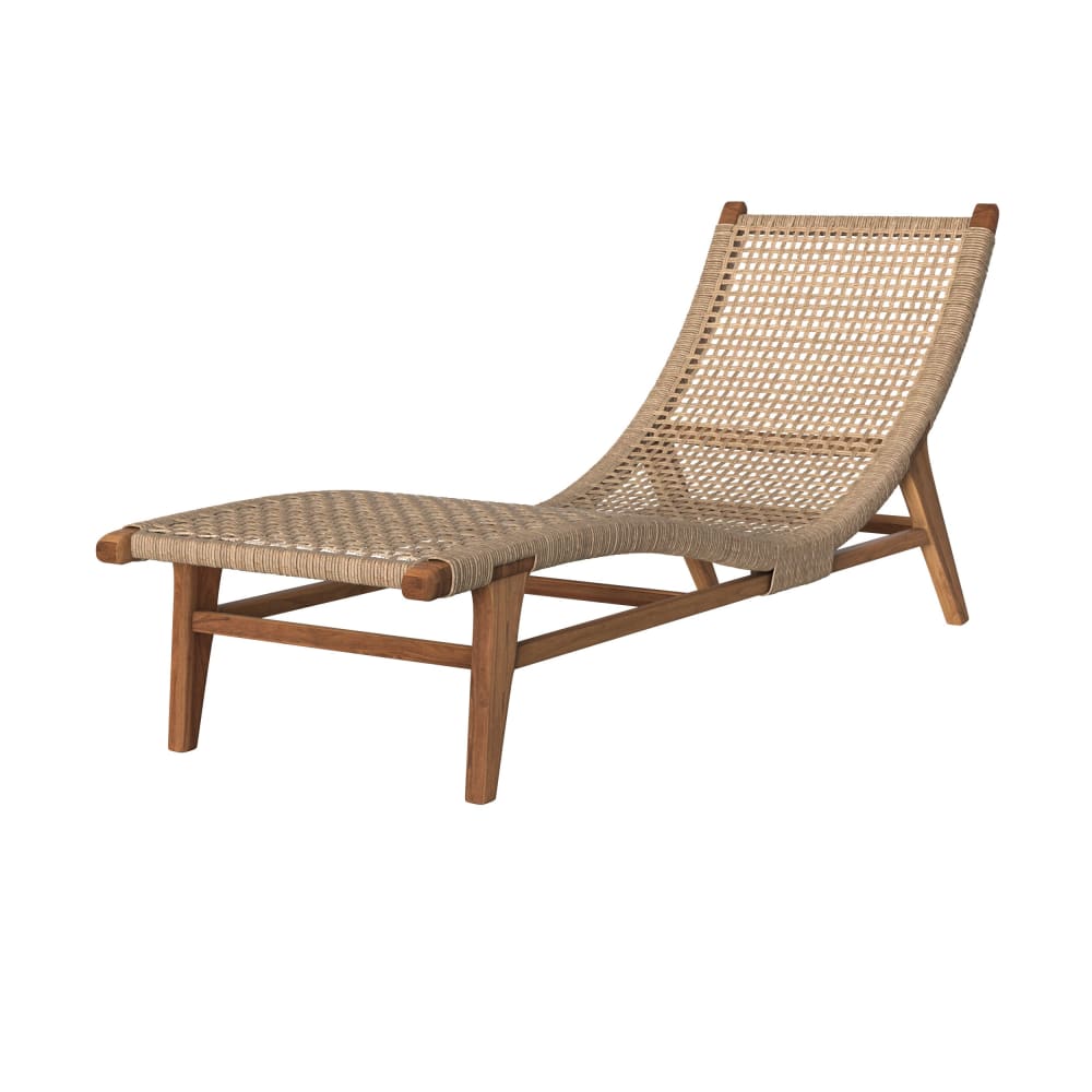 Transat en bois de teck et jacinthe d'eau synthétique