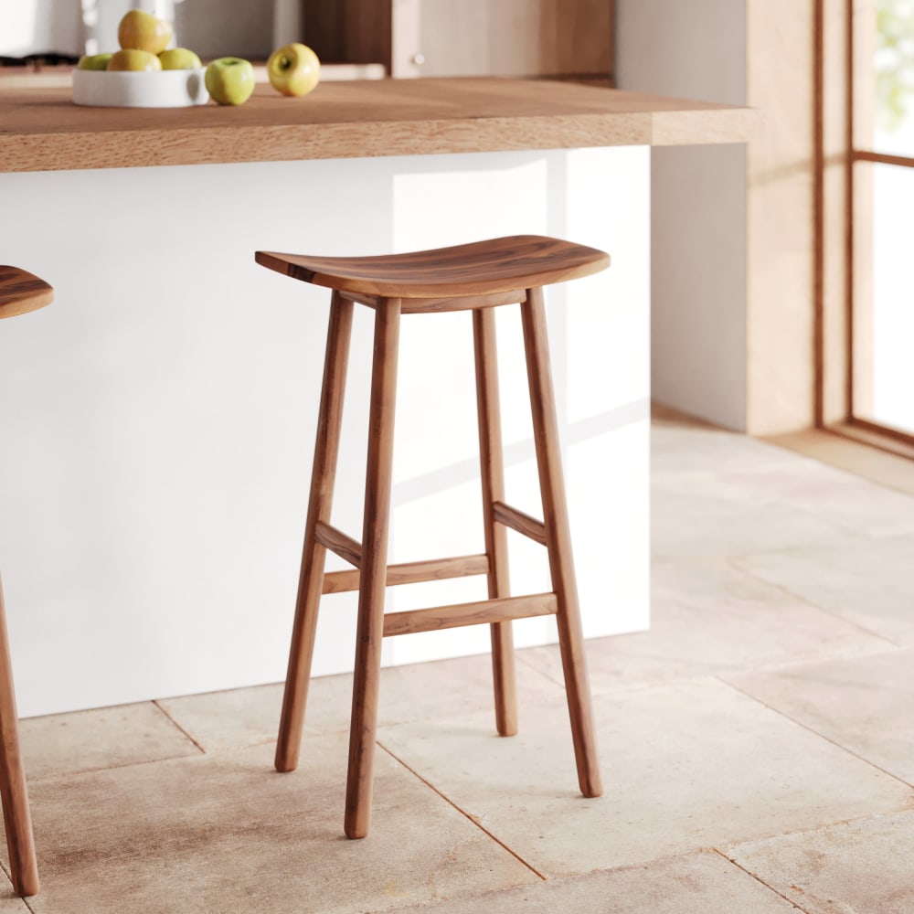 Tabouret de bar en bois de teck 77 cm