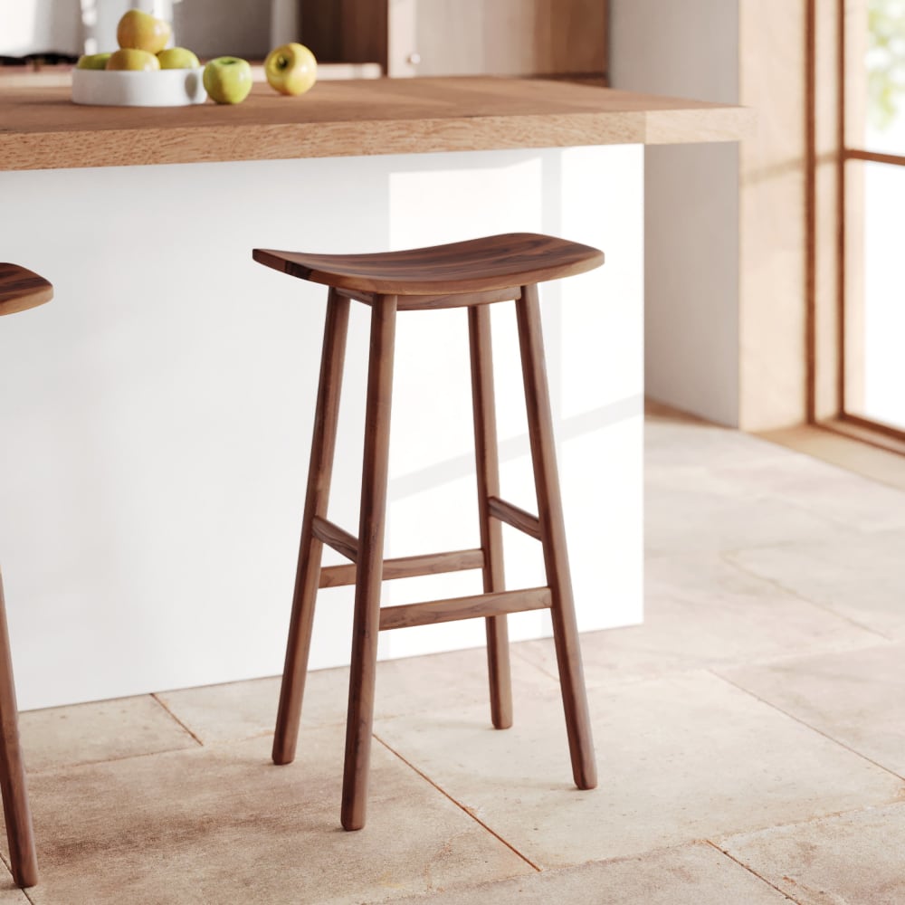 Teak Holz Barstuhl 77 cm - Maisons Du Monde